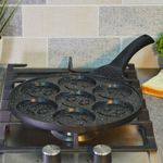 Сковорода для оладий 26см "Улыбки" с антипригарным покрытием Black Marble, без индукции