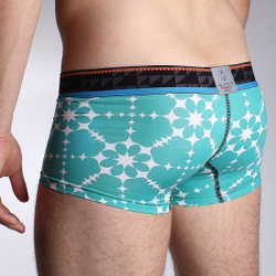 Мужские трусы боксеры с зеленым узором Superbody Green Boxer