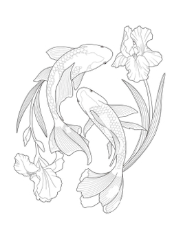 Senior Healing Long Luck. Coloring book