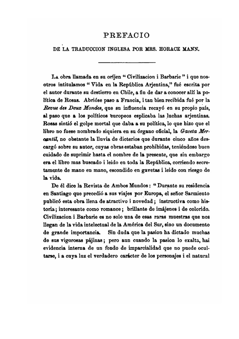 Facundo; Ó, civilización i barbarie en las pampas arjentinas | Domingo Faustino Sarmiento