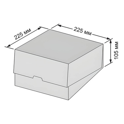 Контейнер бумажный для десертов Eco Cake 6000 255x255x105 мм 1/75