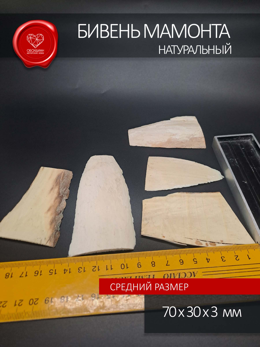 Бивень мамонта тонкая пластина