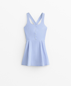 Oysho Короткое платье на бретелях, голубой