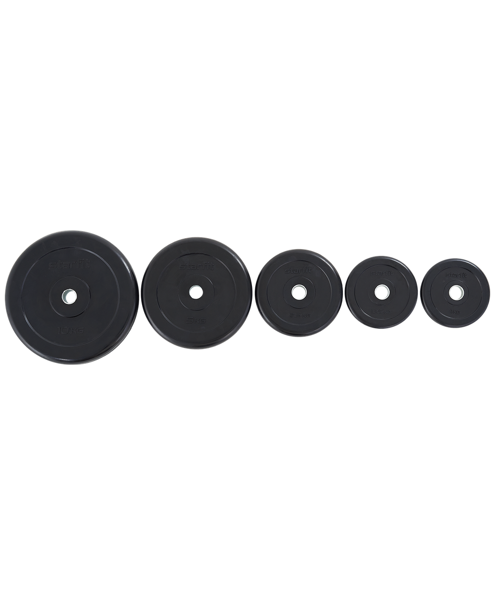 Диск обрезиненный BB-202 d=26 мм, стальная втулка, черный, 5 кг