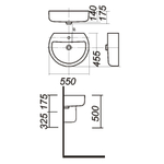 Умывальник-тюльпан "Best-55 Green" с отв c полупьедесталом (Sanita Luxe)