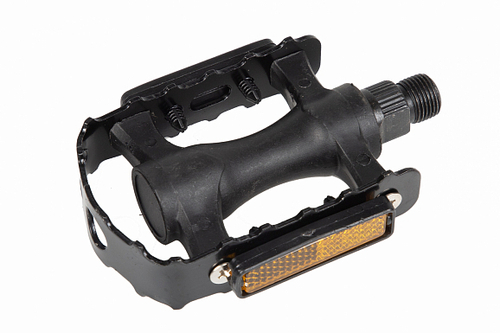 Педали MX-P828, ось 9/16" со светоотражателями, пластиковые/стальные чёрные