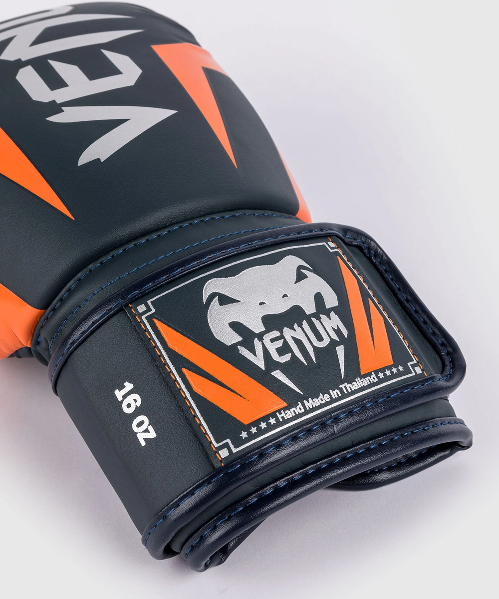 Перчатки боксерские Venum Elite Navy/Silver/Orange