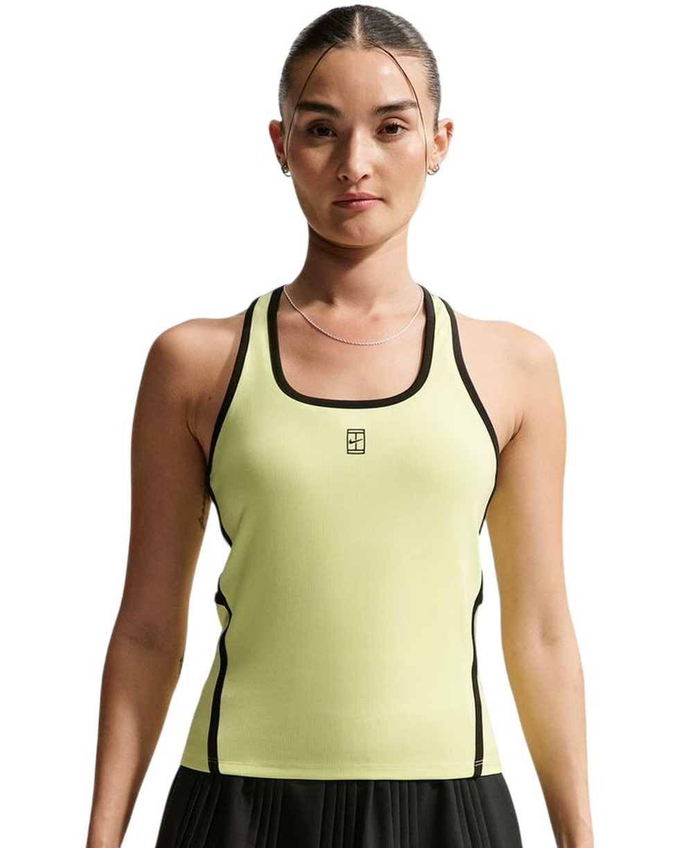 Топ теннисный Nike Court Advantage Tank - light lemon twist/black