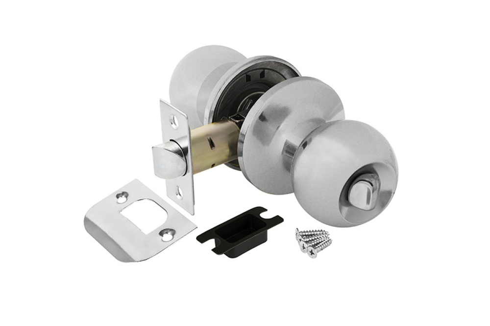 Замок шар Хром с фиксатором 6082 СР-В