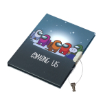 Записная книжка в футляре, 11 см * 15 см., 7БЦ, Alingar, ламинация, замочек, ручка, линия, 50 л., "Астронавты в тумане"