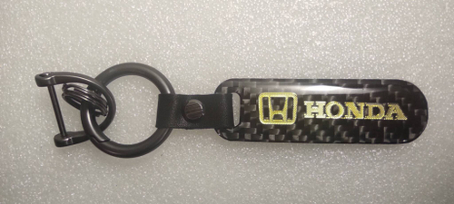 Брелок "Honda" карбон, золотой (1 шт.)