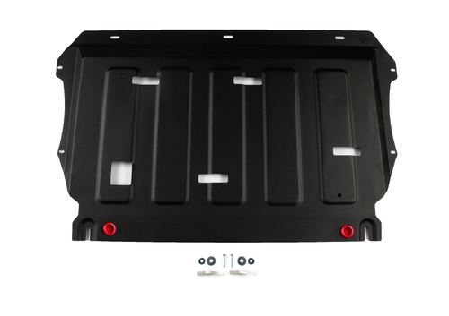 Защита картера АвтоБроня для Geely Preface I поколение рестайлинг РКПП FWD 2024-н.в., рынок РФ, сталь 1.5 мм, с крепежом, штампованная, 111.01944.1