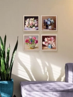 Картины на стену интерьерная на холсте 4 шт, 23*23 см