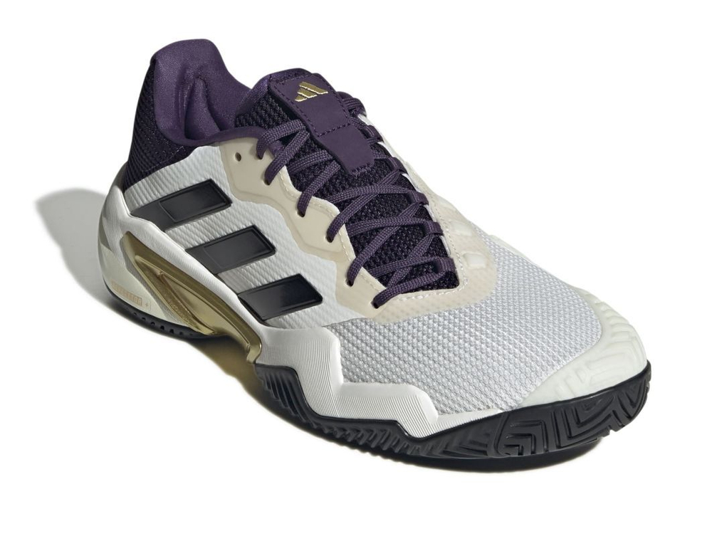 Мужские кроссовки теннисные Adidas Barricade 13 M NM - основной белый/сливовый/золотой