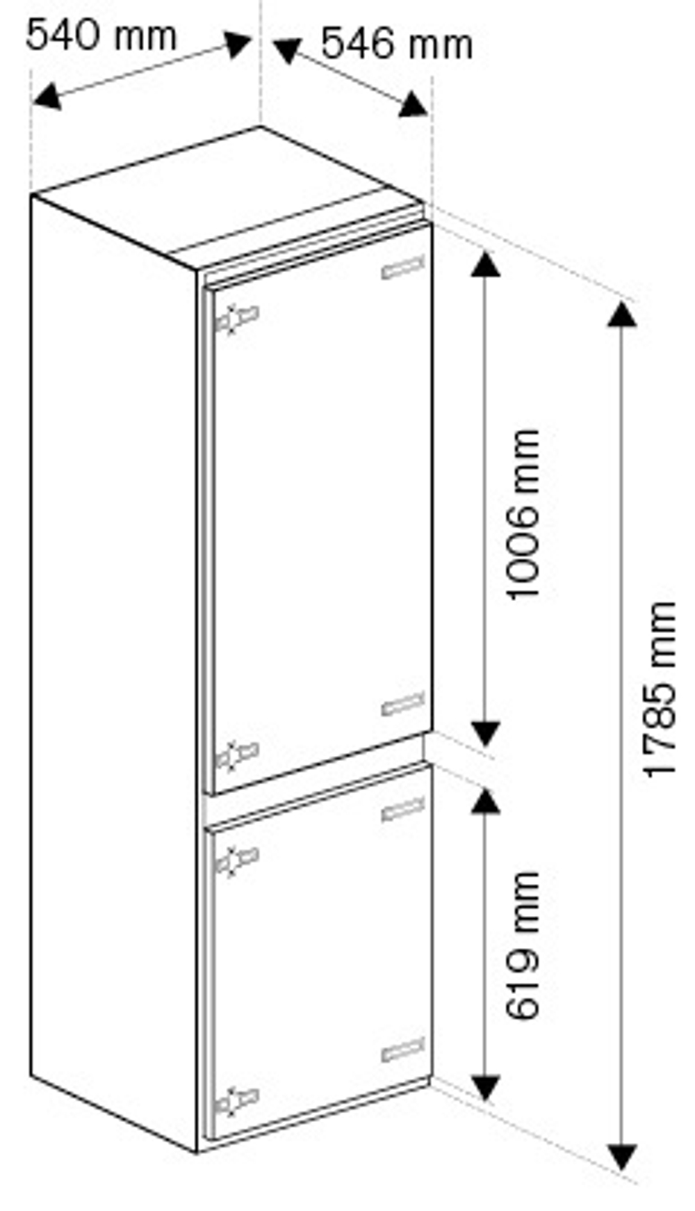 Холодильник Bertazzoni встраиваемый REF60BIS