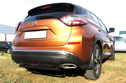 Защита заднего бампера Nissan Murano (2014-2023) d57 короткая черная