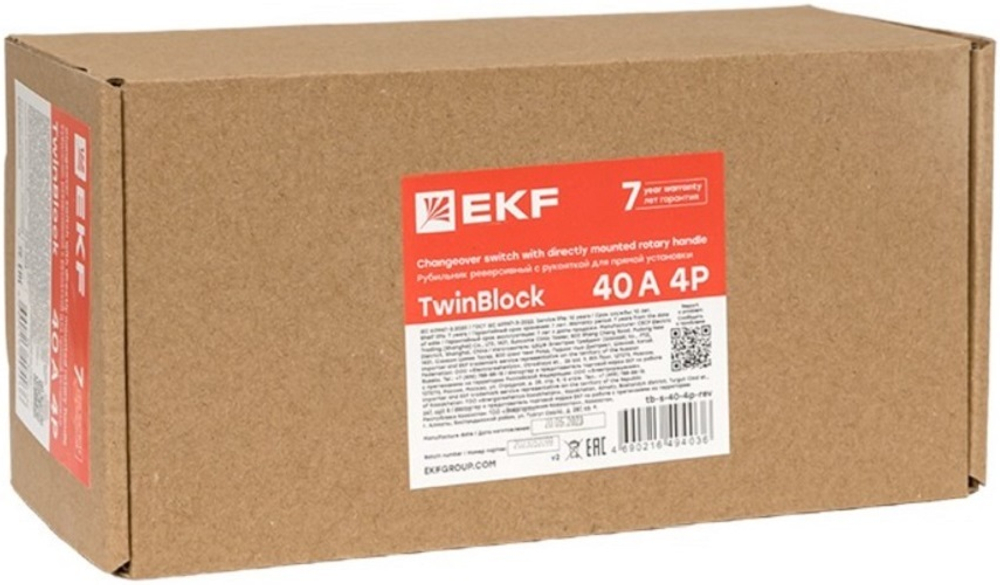 Рубильник  EKF tb-s-40-4p-rev