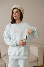 Свитшот Ритм пр. с вышивкой для бер. и кор. мам, Голубой