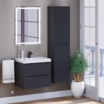 Тумба с раковиной Uperwood Tanos 70 см, подвесная, матовая, черная