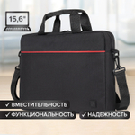 Сумка портфель BRAUBERG PRACTICAL с отделением для ноутбука 15 6" "Red line" черная 29х40х7 см