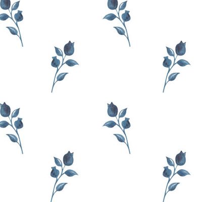 Узор из акварельных синих цветов
