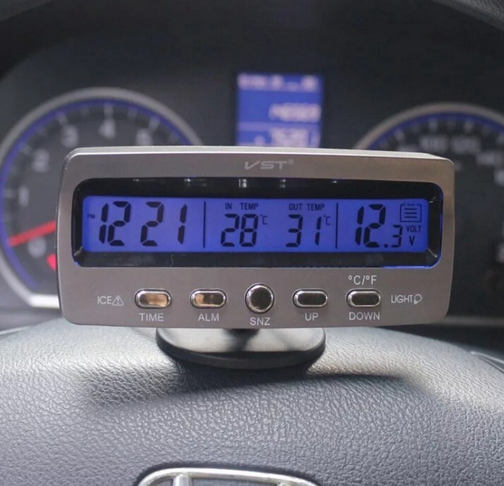 Авто часы VST 7045-V Монохром blue