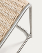 Уличный полубарный стул Tavari из бежевой веревки и стали