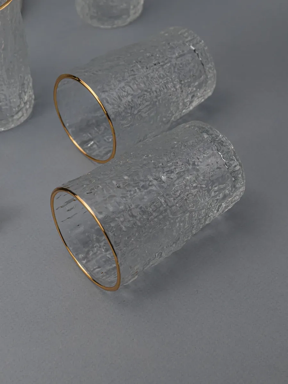 Набор бокалов с узором, 240 мл. 6 шт. С золотой каймой