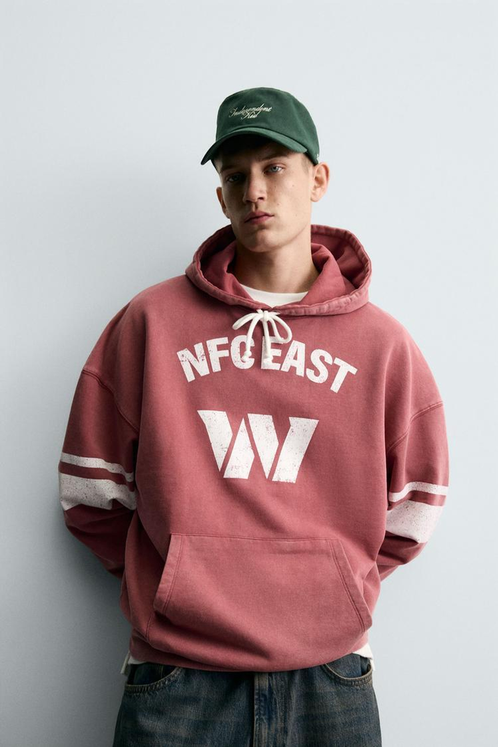 ZARA ТОЛСТОВКА С КАПЮШОНОМ NFL WASHINGTON COMMANDERS, КРАСНЫЙ