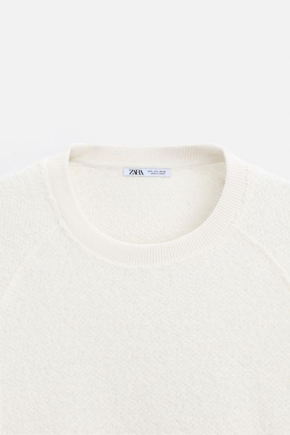 ZARA ТОЛСТОВКА ИЗ ТКАНИ С РЕЛЬЕФНЫМ УЗОРОМ, ЭКРЮ