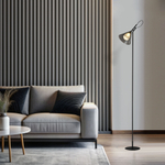 Напольный светильник со стеклянным плафоном 01187/1 черный