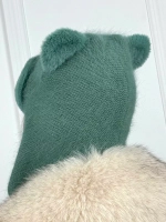 шапка зимняя вязаная с ушками ангора