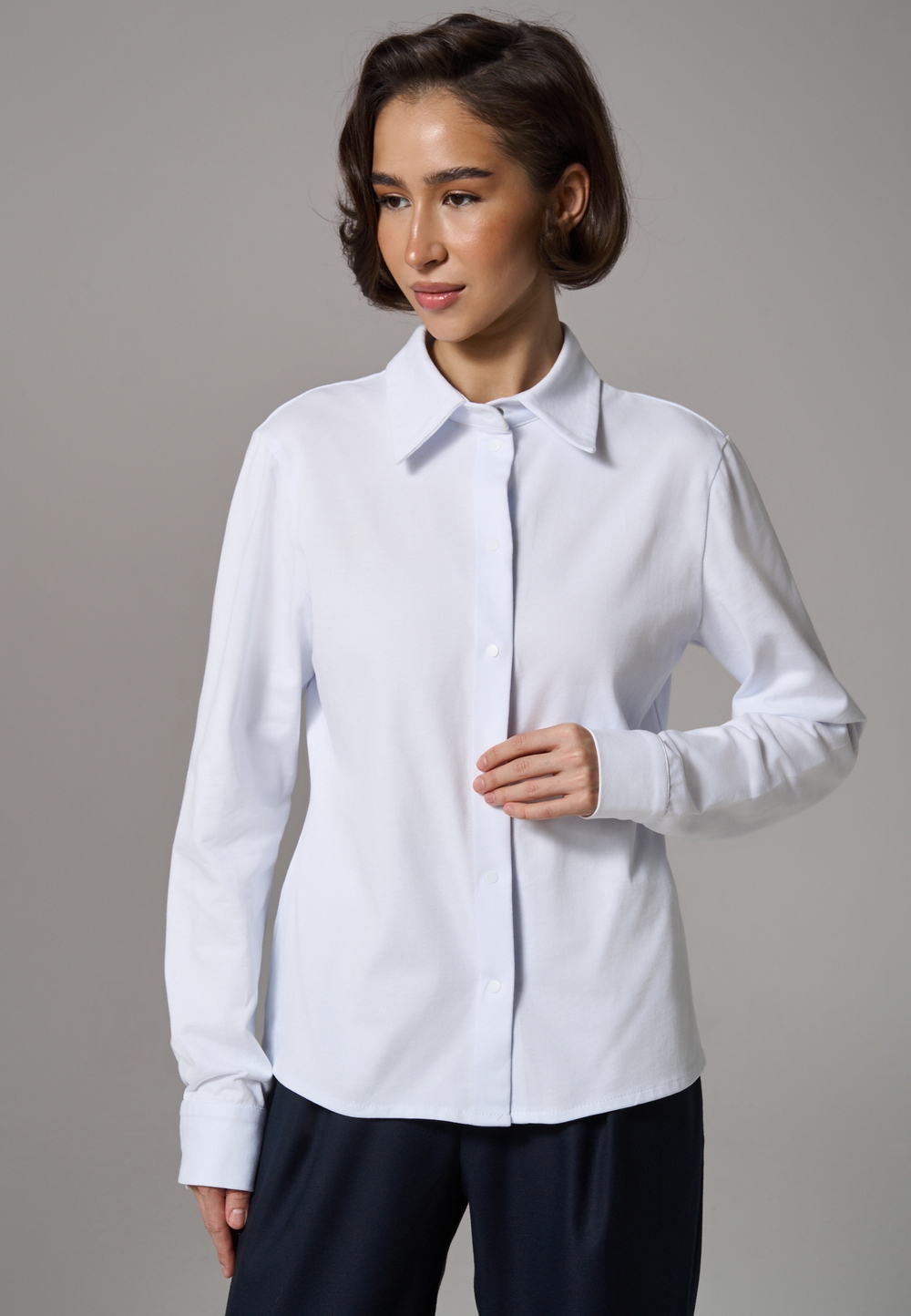 Рубашка трикотажная белая