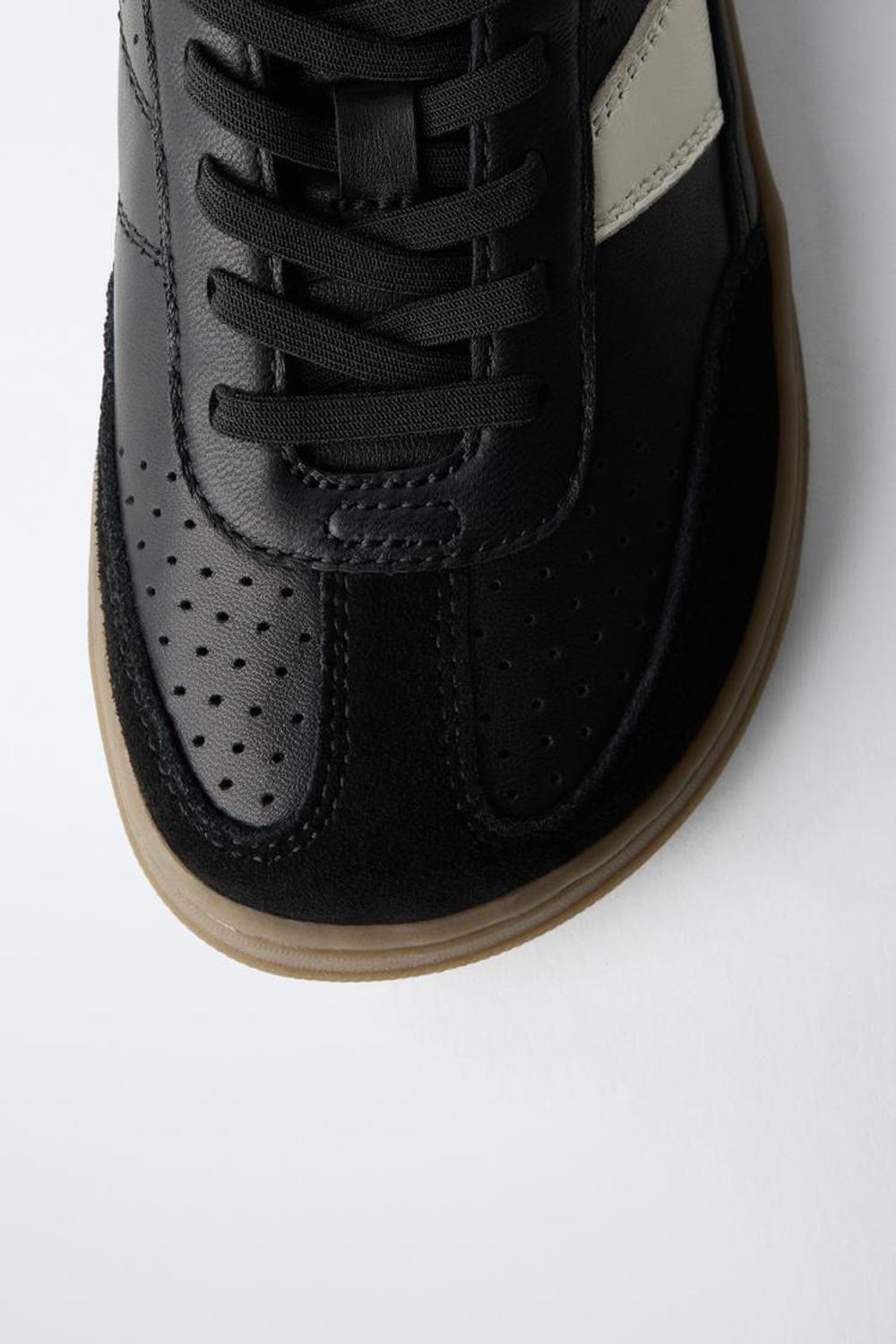 ZARA КОЖАНЫЕ КРОССОВКИ BAREFOOT, ЧЕРНЫЙ