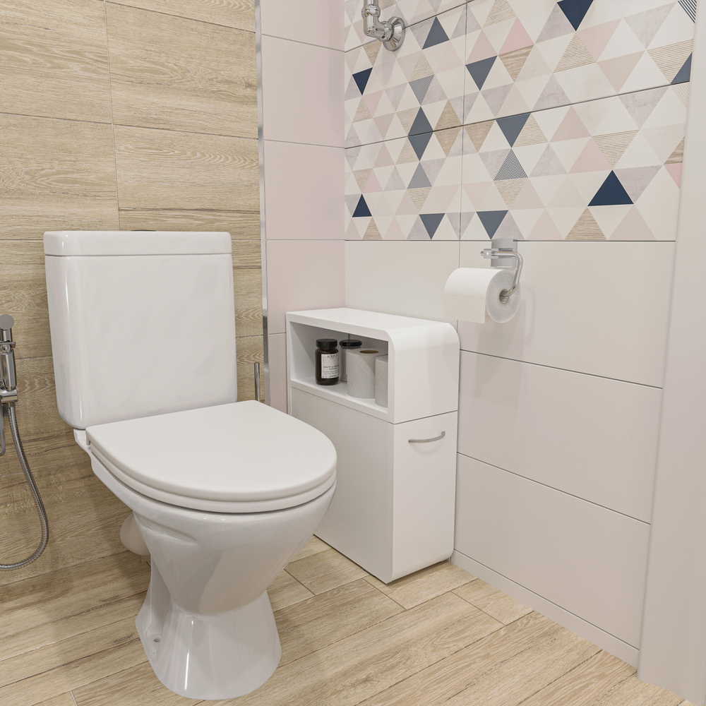 Тумба в туалет DIWO Суздаль 19x55x43 с открытой полкой, белая