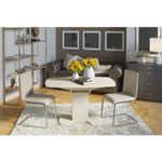 Стол кухонный обеденный раздвижной Белый Глянец/Стекло Белое, Портофино, 110х75х75 см