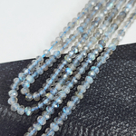 Лабрадор (лабрадорит) огранка, р-р 3.6×2мм, отличная иризация, цена за нить 19 см