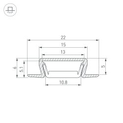Профиль MIC-FS-2000 ANOD (Arlight, Алюминий) 038688