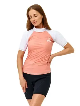 Футболка рашгард Sargan Агидель UPF 50+ женская св.персик/белый