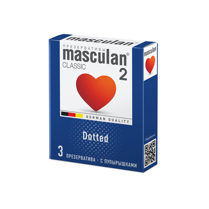 Презервативы Masculan Classic 2,  3 шт.  С пупырышками (Dotty)