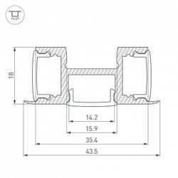 Профиль накладной тройной Arlight ARH-TRI-D-2000 ANOD 018829