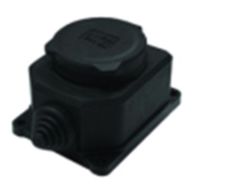 Колодка "UNIVersal" настенная однофазная с заглушкой "КОМПАКТ" каучук черный 1/20