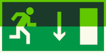 Е 09 "Указатель двери эвакуационного выхода (правосторонний)"