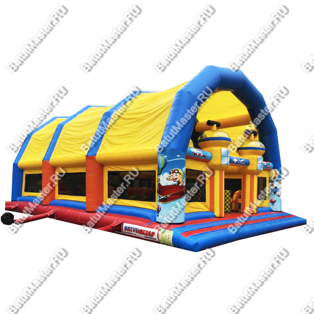 Коммерческий надувной батут "Сказочный комплекс" с крышей 2, 12,8*8*6 м