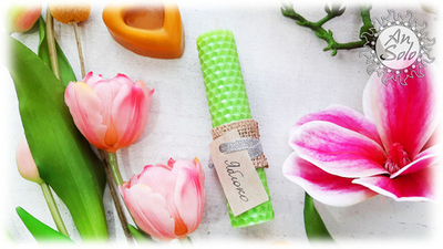 Свеча из вощины "Сочное яблоко"