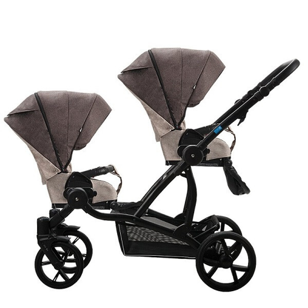 Коляска для двойни 2 в 1 AroTeam Twinat Duo (АроТим Твинат Дуо)19 /Коричневый+Бежевый
