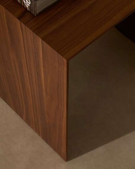 Litto Приставной столик из шпона ореха натурального цвета 55 x 40 см