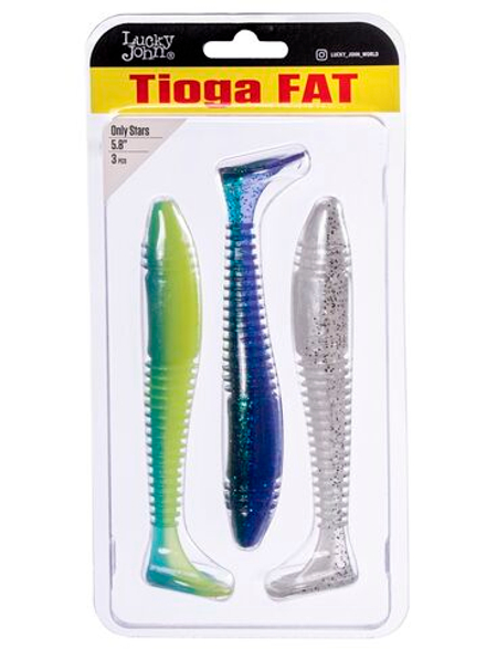 Виброхвост Lucky John TIOGA FAT 5.8in (147 мм), цвет MIX4, 3 шт.
