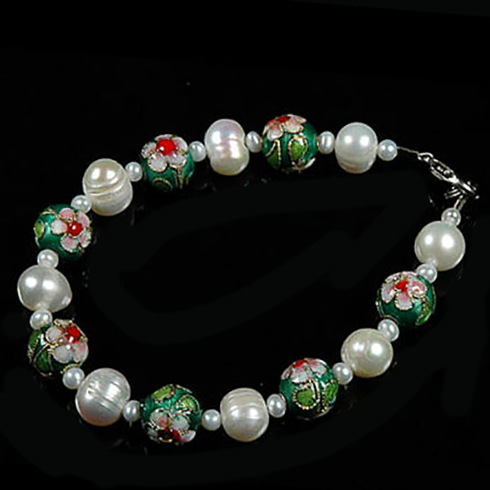 Браслет "Лена" жемчуг, клуазоне асс.