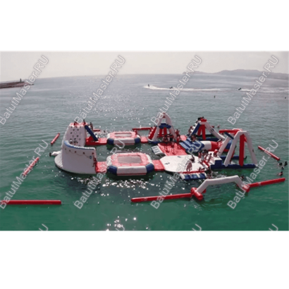 Надувной аквапарк на воде «Планета Аквадром» 30×30×6 м